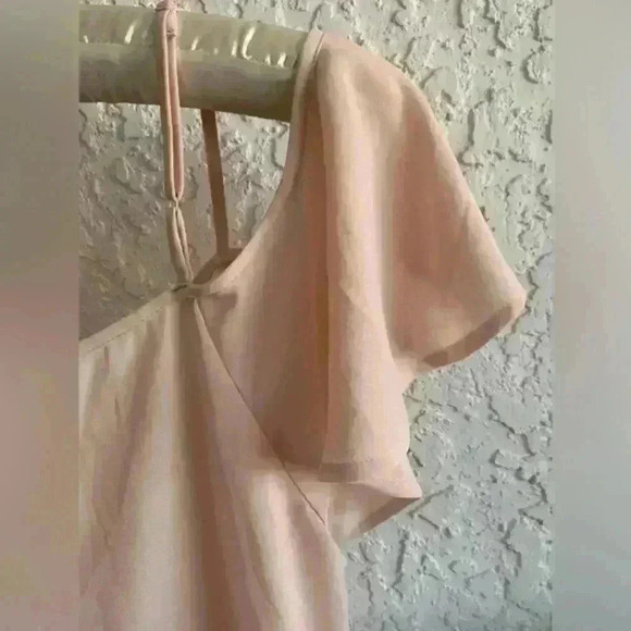 Bar III Women’s Sz M Pastel Pink Ruffle Sleeve Optional Off Shoulder Blouse Good - Picture 10 of 11